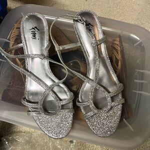 Silver sandals dress shoe